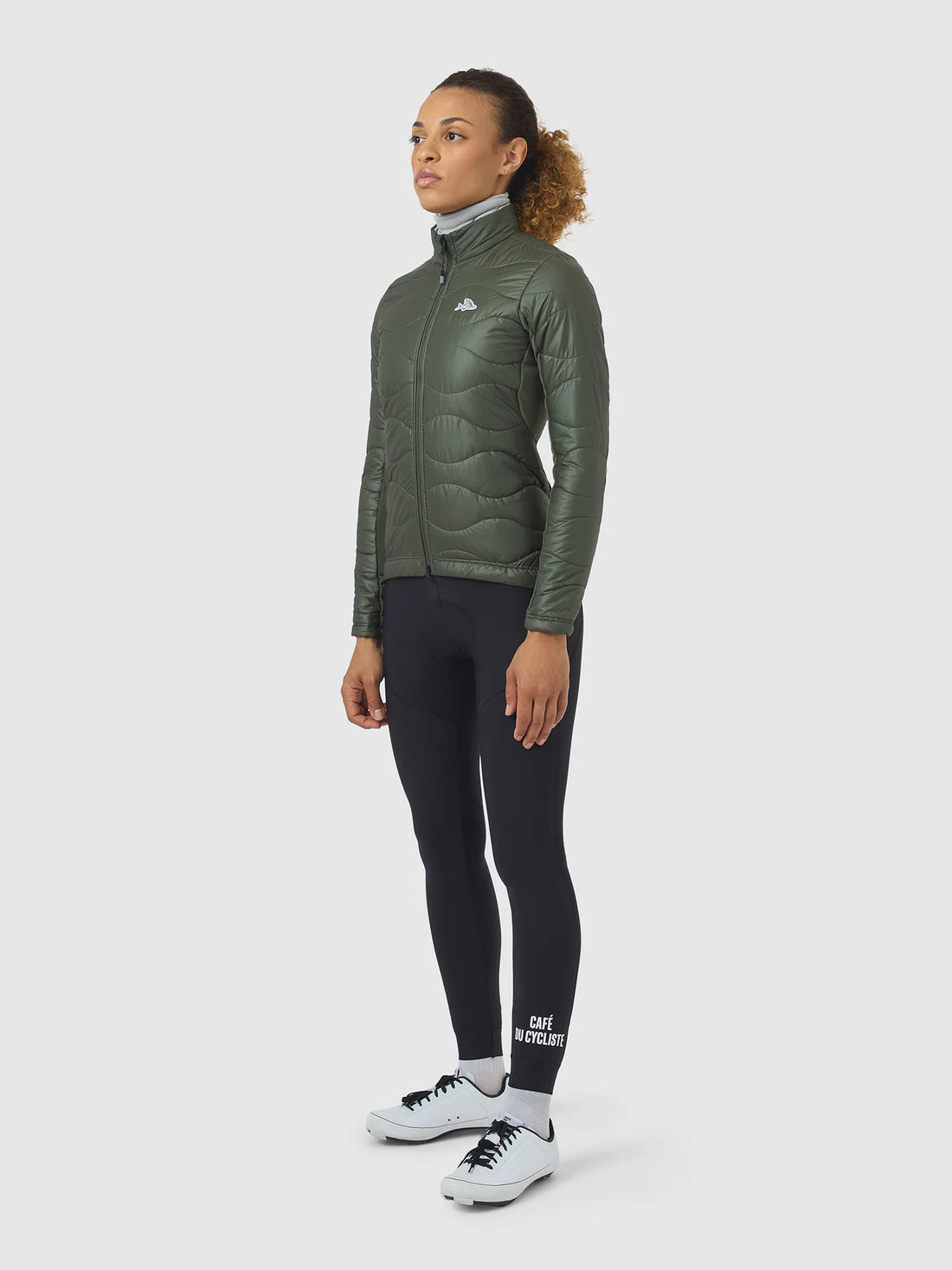Café du Cycliste Albertine V2 Women's Thermal Cycling Jacked Winter Fahrradjacke Khaki