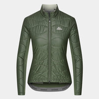 Café du Cycliste Albertine V2 Women's Thermal Cycling Jacked Winter Fahrradjacke Khaki