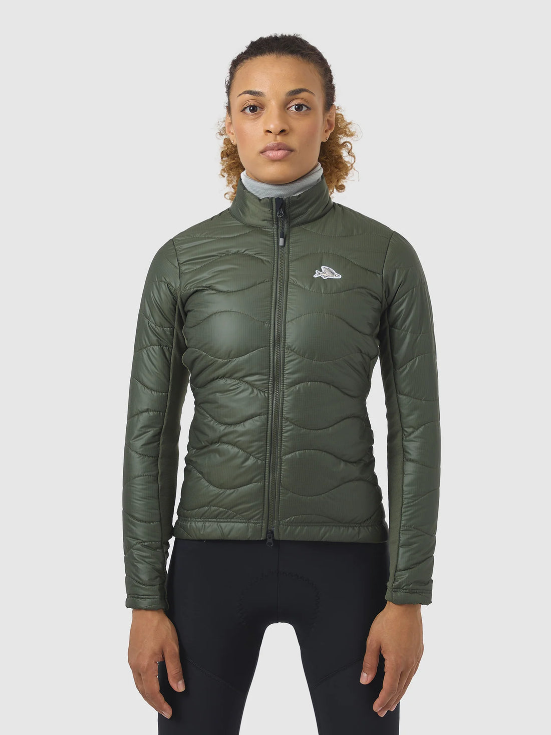 Café du Cycliste Albertine V2 Women's Thermal Cycling Jacked Winter Fahrradjacke Khaki