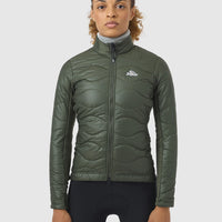 Café du Cycliste Albertine V2 Women's Thermal Cycling Jacked Winter Fahrradjacke Khaki