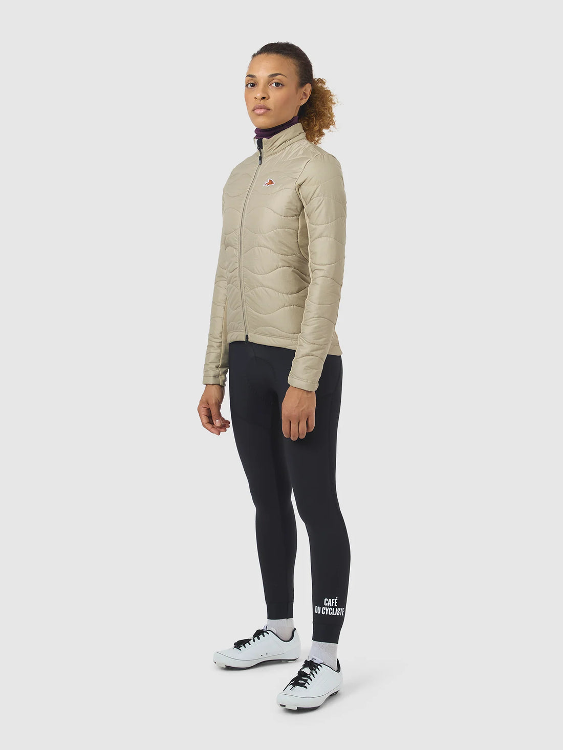 Café du Cycliste Albertine V2 Women's Thermal Cycling Jacked Winter Fahrradjacke Pearl Grey