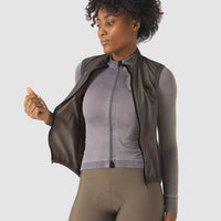 Café du Cycliste Edith Women's Cycling Gilet Windweste Charcoal