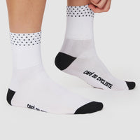 Café du Cycliste Dotted Socks Radsocken White