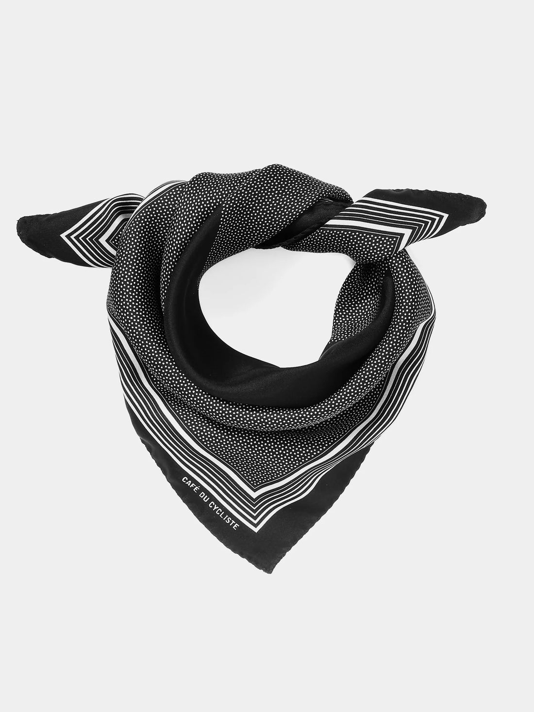 Café du Cycliste Carré de Soie Silk Neck Scarf Halstuch aus Seide Black