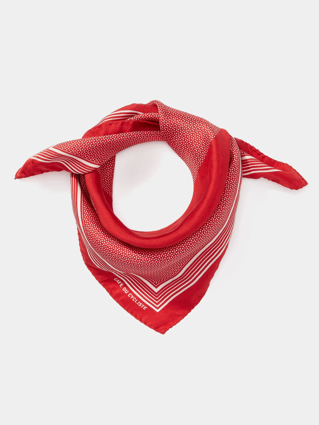 Café du Cycliste Carré de Soie Silk Neck Scarf Halstuch aus Seide Red