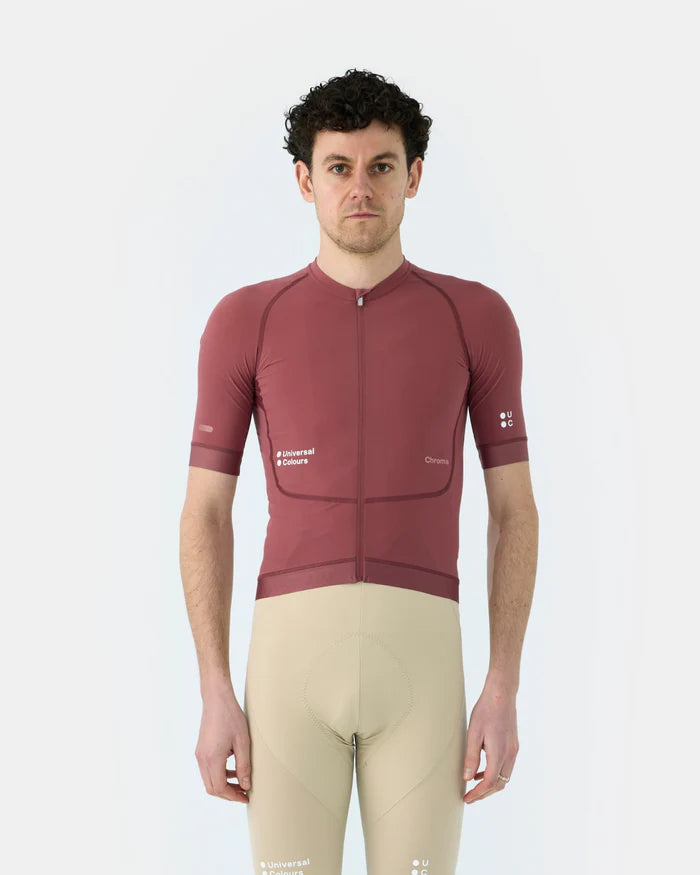 Universal Colours Chroma Men's Short Sleeve Jersey Radtrikot Jaipur Red