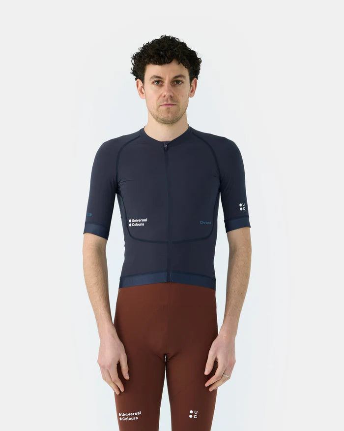 Universal Colours Chroma Men's Short Sleeve Jersey Radtrikot Midnight Blue