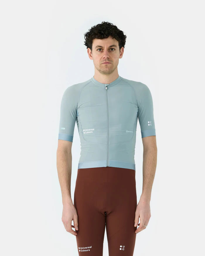 Universal Colours Chroma Men's Short Sleeve Jersey Radtrikot Sky Blue