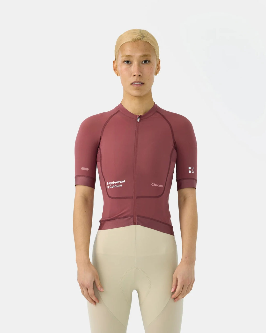 Universal Colours Chroma Women's Short Sleeve Jersey Radtrikot Jaipur Red