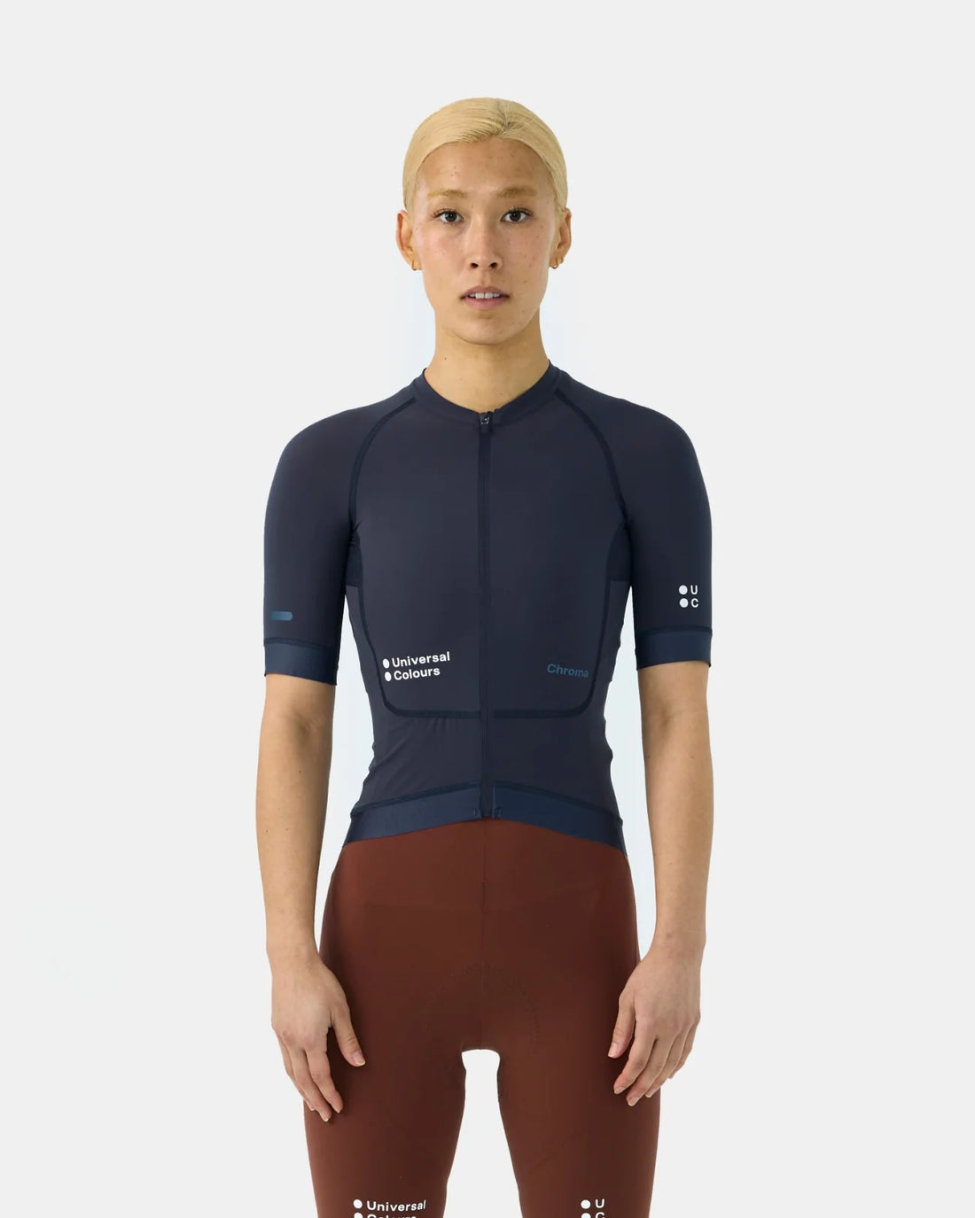 Universal Colours Chroma Women's Short Sleeve Jersey Radtrikot Midnight Blue