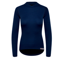 Café du Cycliste Cosette Women's Merino Base Layer Radunterhemd langarm Navy