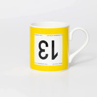 Handmade Cyclist Dossard 13 Maillot Jaune Mug Tasse