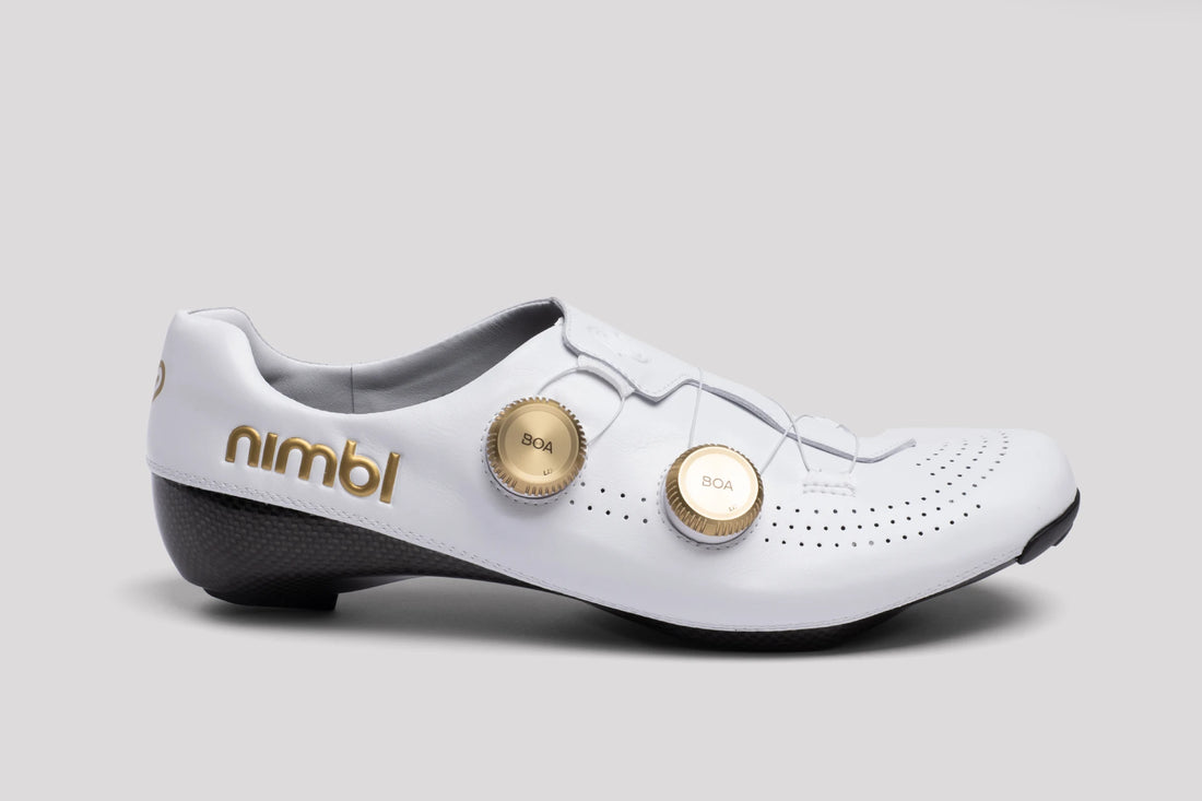 Nimbl Exceed Ultimate Glide Shoes Rennradschuhe White Gold