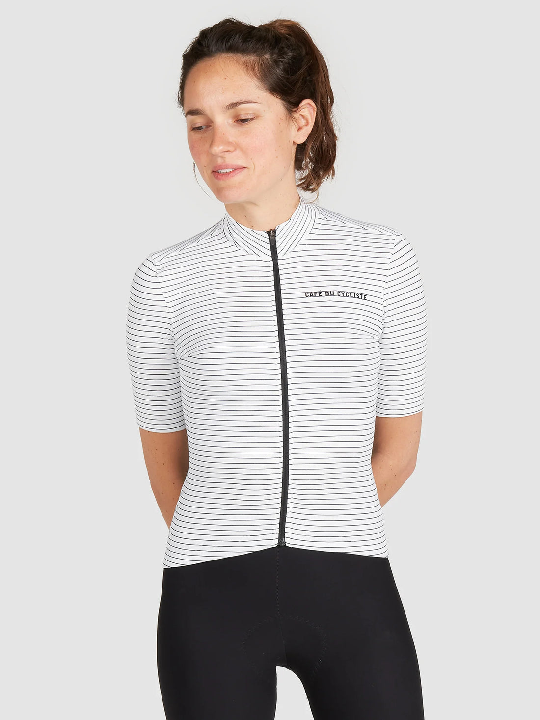 Café du Cycliste Francine Women's Midweight Cycling Jersey Radtrikot White