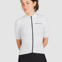 Café du Cycliste Francine Women's Midweight Cycling Jersey Radtrikot White