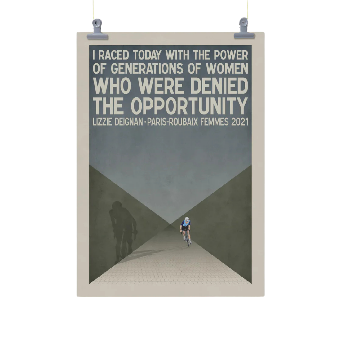 Cycliste fait à la main Lizzie Deignan Paris Roubaix Femmes 2nd Edition Cycling Art Print