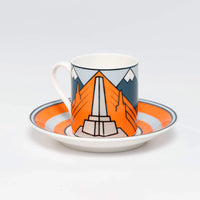 Handmade Cyclist Le Col d'Izoard Espressotasse & Untertasse