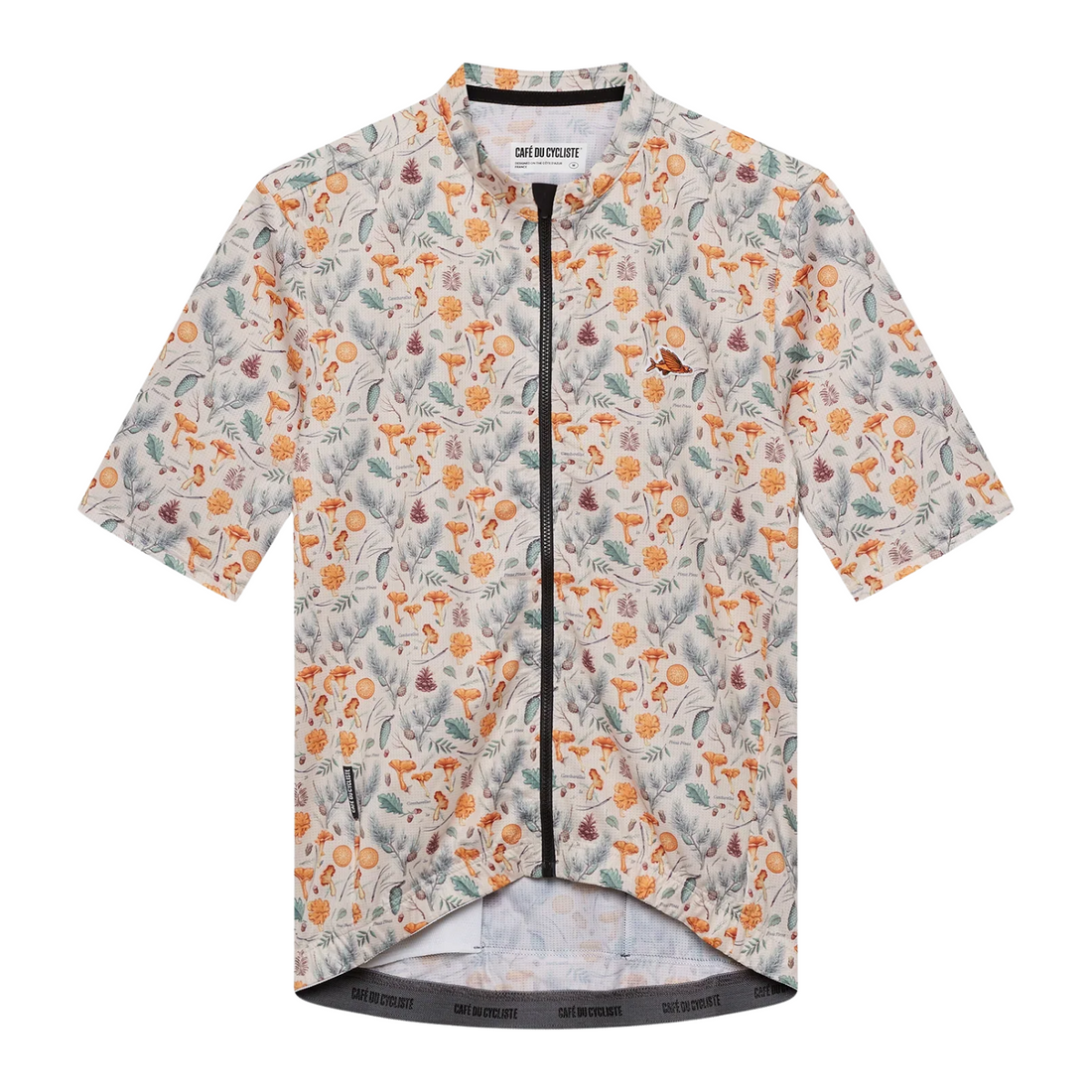 Café du Cycliste Fleurette V2 Men's Lightweight Cycling Jersey Radtrikot Chanterelle Chalk