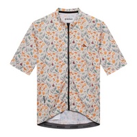 Café du Cycliste Fleurette V2 Men's Lightweight Cycling Jersey Radtrikot Chanterelle Chalk