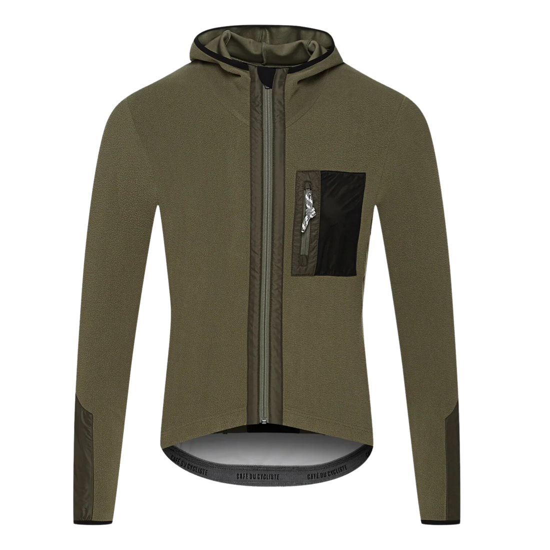 Café du Cycliste Ingrid Men's Microfleece Cycling Jersey Long Sleeve Radtrikot langarm Moss Green