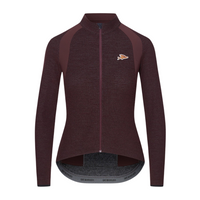 Café du Cycliste Marguerite Women's Long Sleeve Merino Cycling Jersey Radtrikot Quetsche