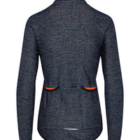 Café du Cycliste Marguerite Women's Long Sleeve Merino Cycling Jersey Radtrikot Navy