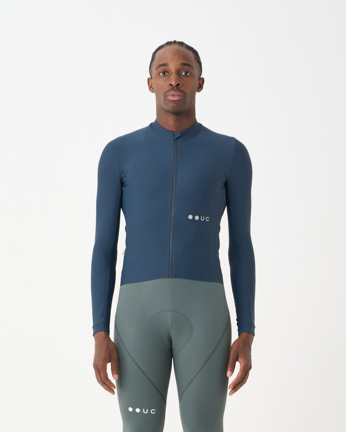 Universal Colours Mens Mono Long Sleeve Jersey Radtrikot langarm Eclipse Navy