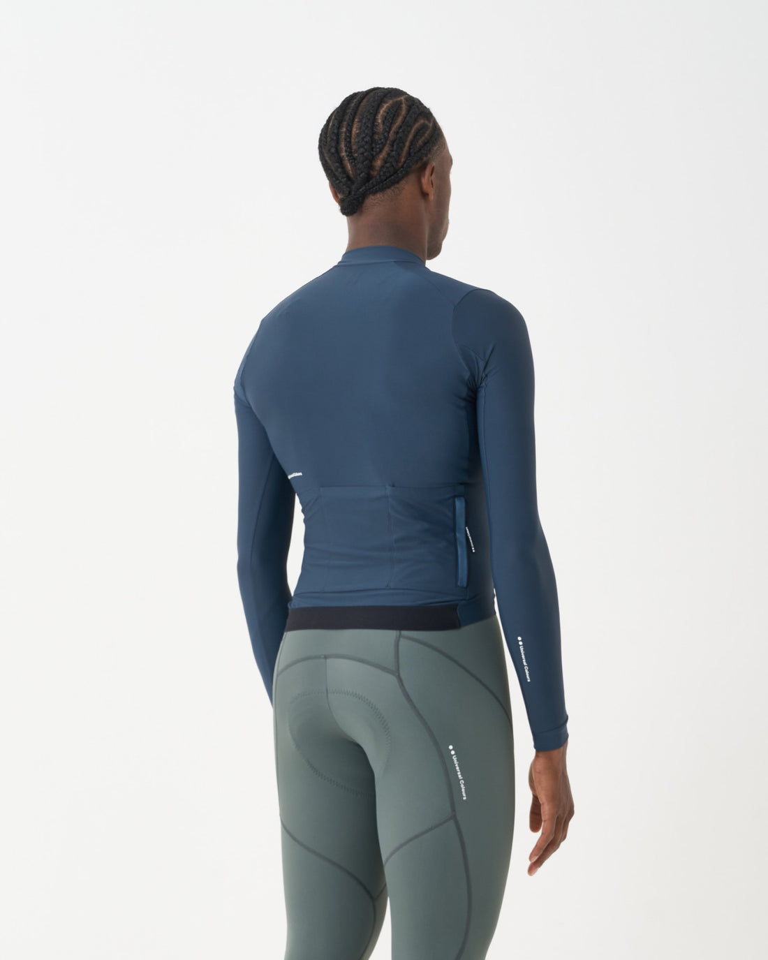 Universal Colours Mens Mono Long Sleeve Jersey Radtrikot langarm Eclipse Navy