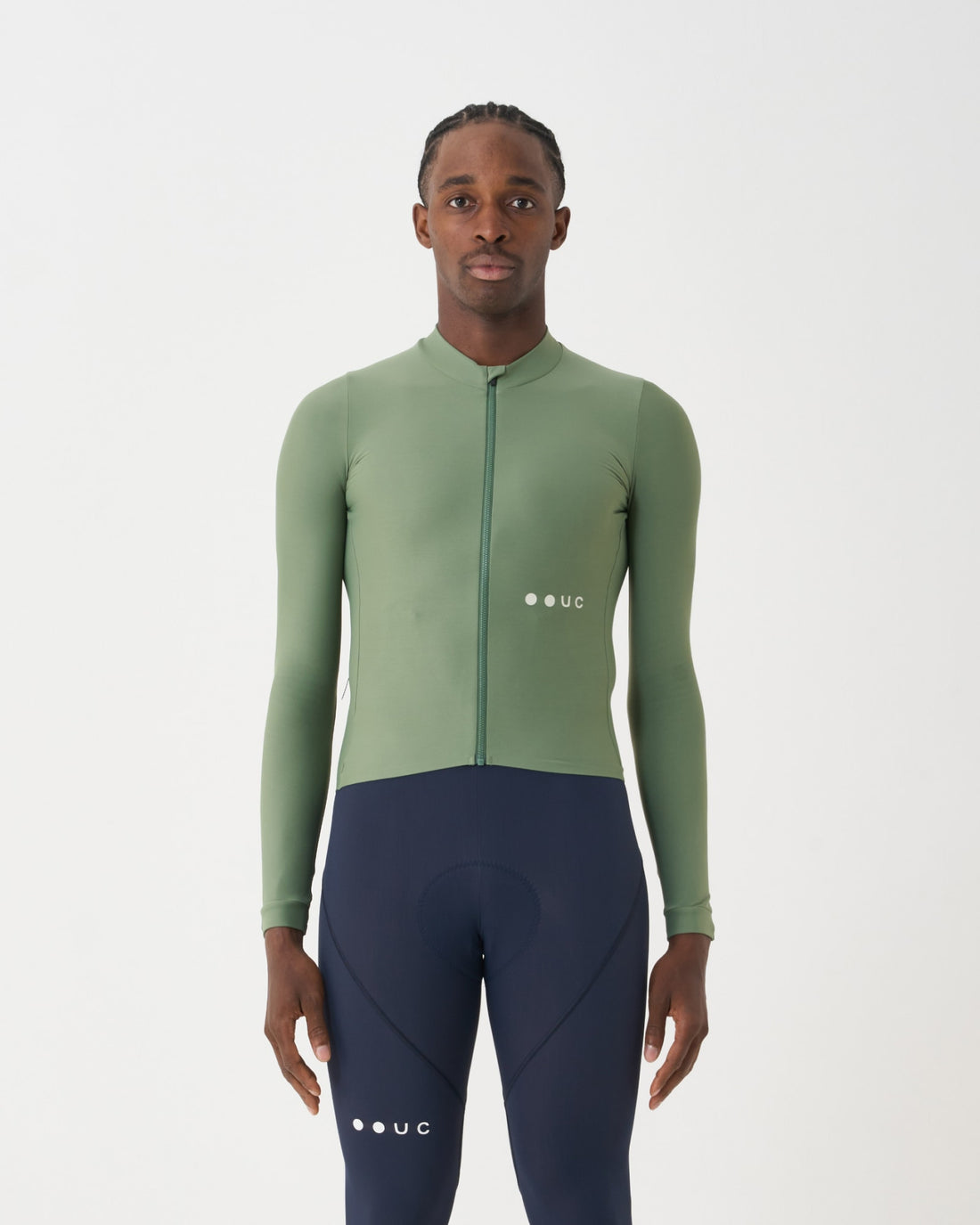 Universal Colours Mens Mono Long Sleeve Jersey Radtrikot langarm Verdant Ash