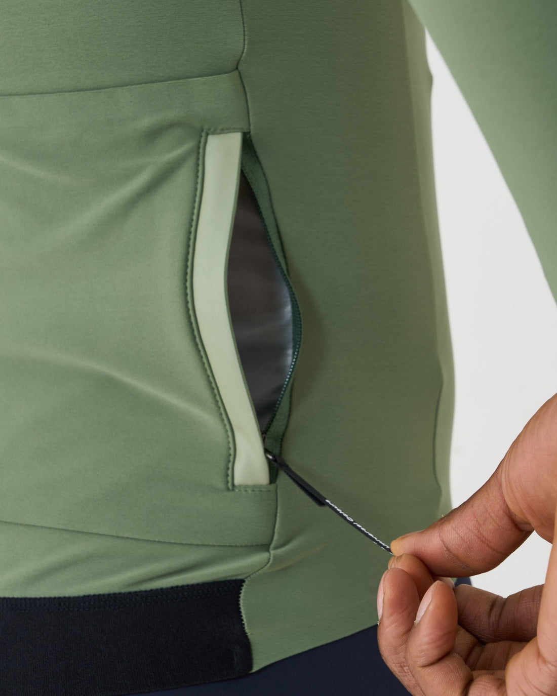 Universal Colours Mens Mono Long Sleeve Jersey Radtrikot langarm Verdant Ash