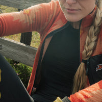 Café du Cycliste Solange Women's Fleece Cycling Jersey Long Sleeve Radtrikot langarm Clay / Sandstone