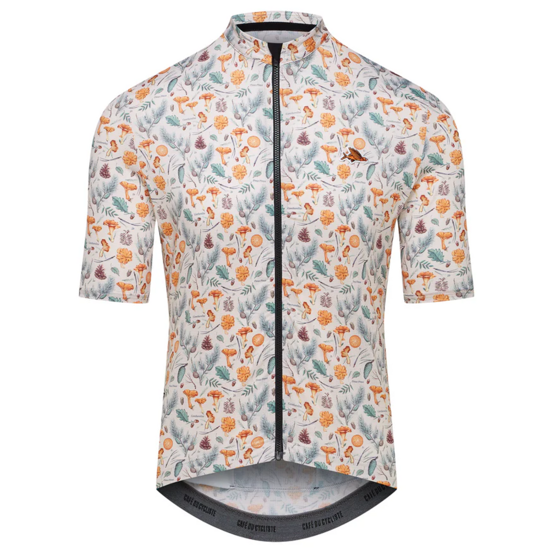 Café du Cycliste Fleurette V2 Men's Lightweight Cycling Jersey Radtrikot Chanterelle Chalk