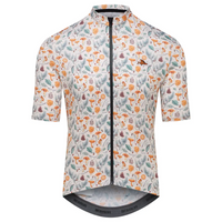 Café du Cycliste Fleurette V2 Men's Lightweight Cycling Jersey Radtrikot Chanterelle Chalk