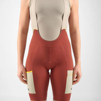 Pedaled Odyssey Women's Bib Shorts Trägerhose Dark Red