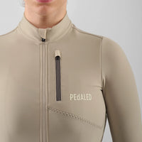 Pedaled Odyssey Women's Long Sleeve Jersey Radtrikot langarm Beige