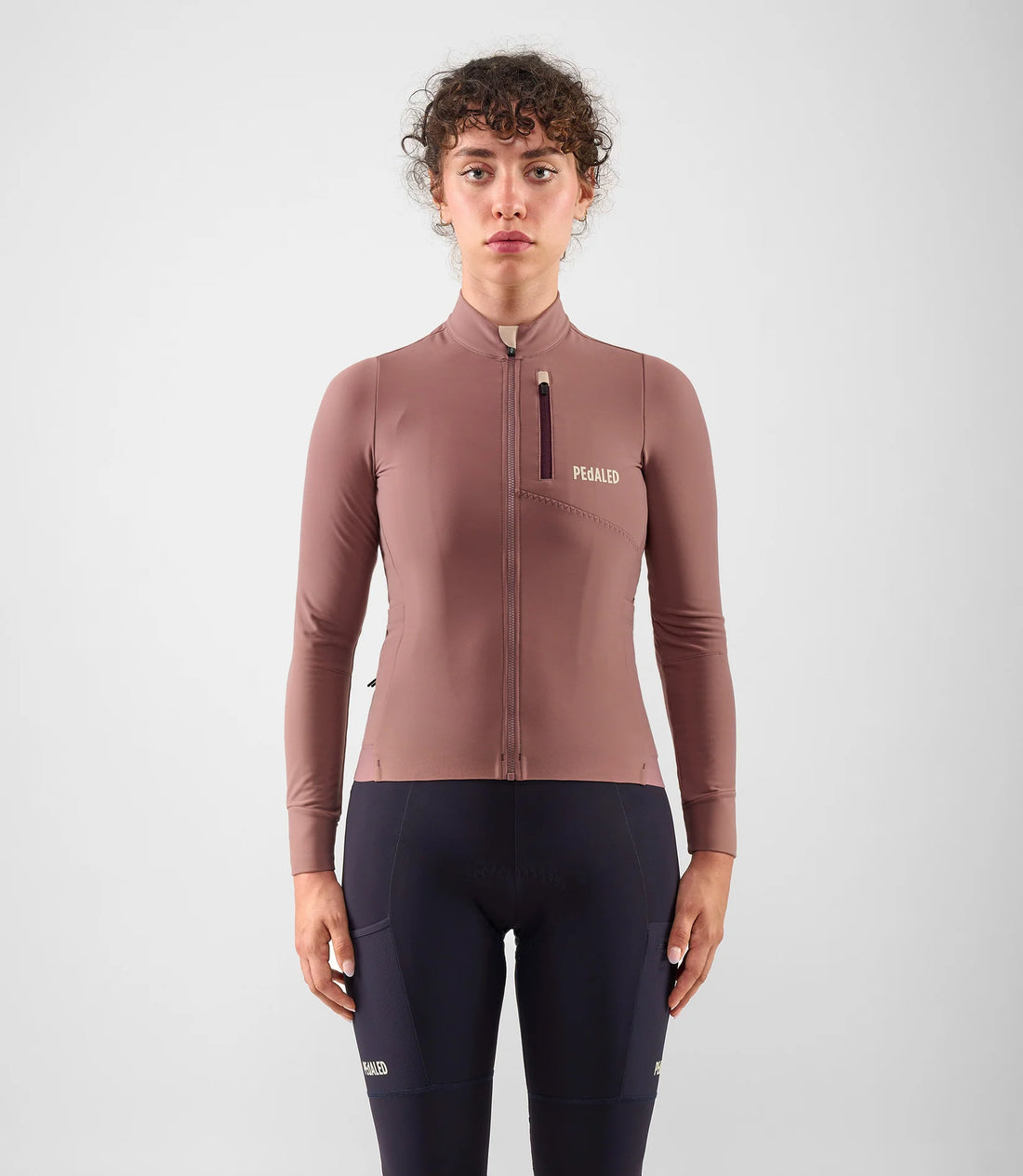Pedaled Odyssey Women's Long Sleeve Jersey Radtrikot langarm Dark Rose