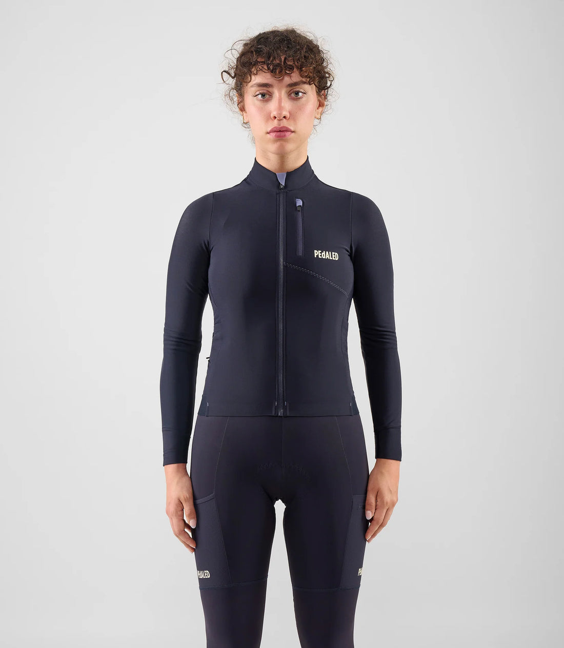 Pedaled Odyssey Women's Long Sleeve Jersey Radtrikot langarm Dark Navy