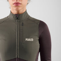 Pedaled Odyssey Windblock Women's Merino Long Sleeve Jersey Radtrikot langarm Raisin Purple