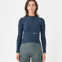 Universal Colours Womens Mono Long Sleeve Jersey Radtrikot langarm Eclipse Navy
