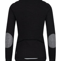 Café du Cycliste Yolande Women's Long Sleeve Merino Cycling Jersey Radtrikot Super Black