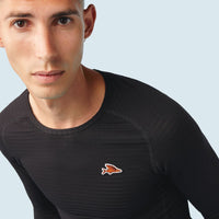 Café du Cycliste Coline Men's Three Season Base Layer Radunterhemd langarm Black