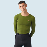 Café du Cycliste Coline Men's Three Season Base Layer Radunterhemd langarm Leaf Green