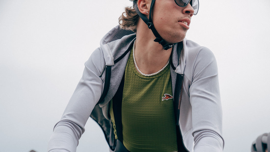 Café du Cycliste Coline Men's Three Season Base Layer Radunterhemd langarm Leaf Green