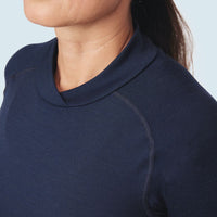 Café du Cycliste Cosette Women's Merino Base Layer Radunterhemd langarm Navy
