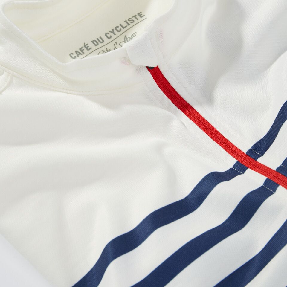 Café du Cycliste Claudette Women's Long Sleeve Merino Cycling Jersey Radtrikot White