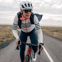 Café du Cycliste Claudette Women's Long Sleeve Merino Cycling Jersey Radtrikot White