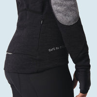 Café du Cycliste Yolande Women's Long Sleeve Merino Cycling Jersey Radtrikot Super Black