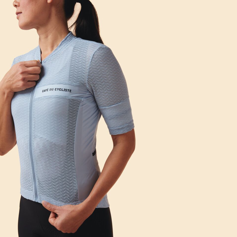 Café du Cycliste Christelle Women's Superlight Cycling Jersey Radtrikot Light Blue