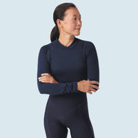 Café du Cycliste Cosette Women's Merino Base Layer Radunterhemd langarm Navy