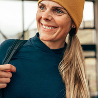Café du Cycliste Cosette Women's Merino Base Layer Radunterhemd langarm Navy